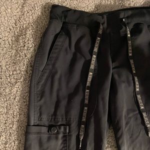 black & grey scrub pants joggers xs petite